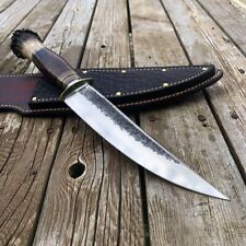 Custom Handmade Carbon Steel Hunting Bowie Knife With Leather Sheath #USA #knife