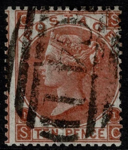 1867 GB Used Abroad GUAYAQUIL 'C41' 10d Red-Brown Z25/SG112 Pl 1 SC VF Strike FU - Picture 1 of 1