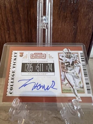 2019 Contenders college ticket auto Travis Homer Miami/Seahawks - Image 1 of 2