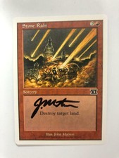 MTG ARTIST PROOF 6TH EDITION STONE RAIN SIGNED BY JOHN MATSON RED SORCERY CARD