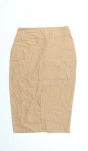 ASOS Womens Beige Linen Blend A-Line Skirt Size 8 - Picture 1 of 12