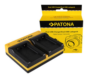 Caricabatteria USB dual Patona per Pentax Optio NB1000,RS1000,RS1500,L40,M30,M40