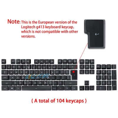 full set Keycaps for Logitech EU version G413 Mechanical Keyboard Replacement - Image 1 of 4