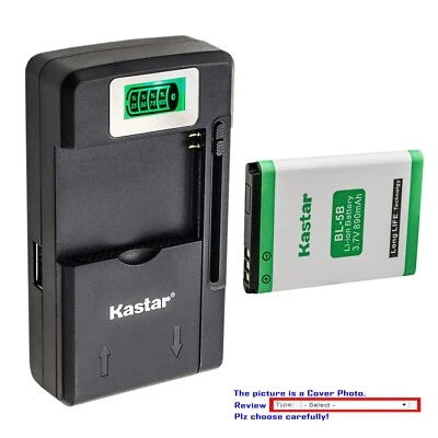 Kastar BL-5B Battery Charger for VJIANGER 4K 48MP Mini Digital Compact Camera