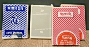 Playing cards poker 4 complete decks casino Harrahs, Harolds United Airlines gem - Imagen 1 de 2