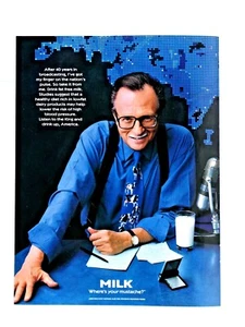 Larry King Vintage Milk Mustache 1991 Original Print Ad 8,5 x 11" - Bild 1 von 6