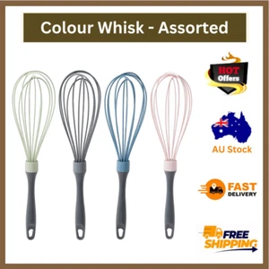 Silicon Whisk Handy Kitchen Tool Assorted Colour Egg Batter Sauce Whisker - Picture 1 of 9