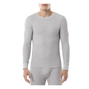FRUIT of the LOOM Men’s M (38-40) Thermal CREW Top Waffle Base Layer • Heather - Picture 1 of 10