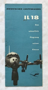 Flugzeug IL 18 der Deutschen Lufthansa, Luftfahrt Prospekt, DDR 1960 - Picture 1 of 3