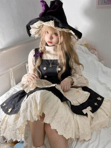 Damen Kleid TouHou Projekt Kirisame Marisa Cosplay Langarm Kostüm Outfit - Bild 1 von 26
