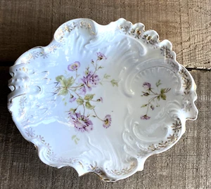 CARL TIELSCH Altwasser Porcelain Germany 11" CENTERPIECE BOWL Rose ANTIQUE c1875 - Picture 1 of 11
