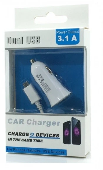 DUAL USB CAR CHARGER ADAPTER FOR SAMSUNG GALAXY J7 PRIME, J7 PERX, J7 SKY PRO - Image 1 of 1