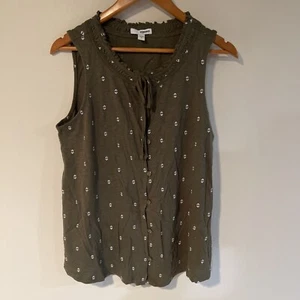 NWT Sonoma Women’s Button Up Tank Top Size Medium Sleeveless - Picture 1 of 6