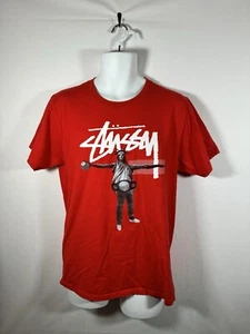 Stussy Statue Of Liberty B Ball Tee Shirt New York Red Size Medium - Picture 1 of 6