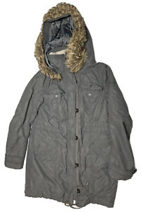 Abercrombie & Fitch Adult Medium Grey Military Type Parka Sherpa Lined Jacket