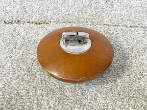 VINTAGE RONSON TABLE LIGHTER WOODEN SURROUND SMOKING COLLECTABLE - Picture 1 of 7