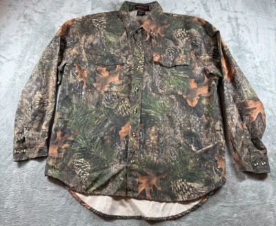 True Timber Camo Button-Up Shirt Men’s Large Hunting Outdoors Woodland Pinecone - Image 1 of 4