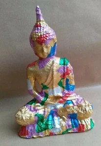 Handmade Découpage Decorative Sitting Buddha Statue ornament unique 23x16x7cm - Picture 1 of 8