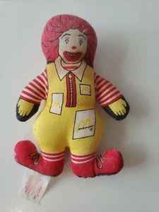 1984 Fabric Miniature Ronald McDonald Plush Clown Doll 5 inches  - Picture 1 of 4