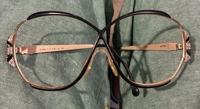 Caviar 1994 raro marcos champán gran tamaño negro/dorado y cristales austriacos Italia Foto 1 de 4