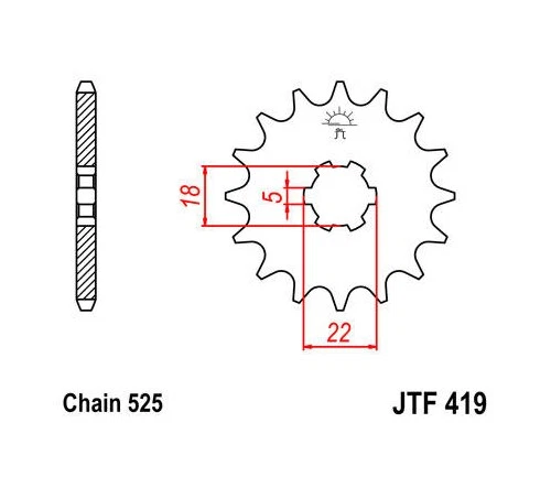 Piñón delantero JT 525 15T #JTF419.15 para Suzuki Apache/Savage/TM-400/DS250 Foto 1 de 1