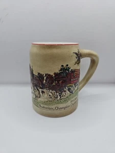 Vintage 1980 Budweiser Champion Clydesdales Urlaub Keramik Krug Bier Stein  - Bild 1 von 7