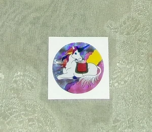 Vintage Twin Seven Prism Holographic Unicorn Rainbow Sticker - Picture 1 of 2