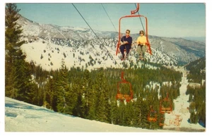 Winter Recreation Scene Postcard Reno Washoe County Nevada Mt Rose Ski Lift Area - Picture 1 of 2