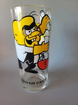 Simon Bar Sinister винтажный Pepsi коллекционное стекло черные буквы высокий 6"  - Изображение 1 из 3