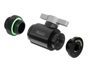 Taczka G1/4" Mini odpływ zaworu wodnego + wtyczka do męska Montaż Zatyczka zatrzymania Czarna - Zdjęcie 1 z 7