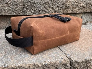 Waxed Canvas Dopp Bag, Saddle Brown 12oz, Handcrafted In USA by Weston Gear - Picture 1 of 4
