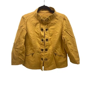 Live A Little Womens Jacket Large Carmel Brown Grommets Y2K Western - Picture 1 of 7