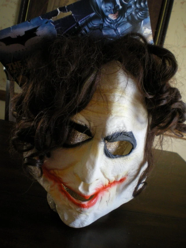 Dark Knight ADULT JOKER MASK Hair BATMAN Deluxe NEW DC - Image 1 of 1