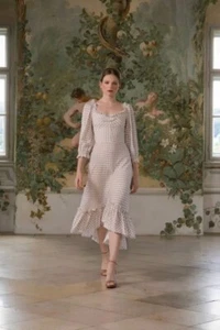 Lena Hoschek Midikleid Rosenmuster Blumen Rüschen L Neu mit Etikett - Bild 1 von 19