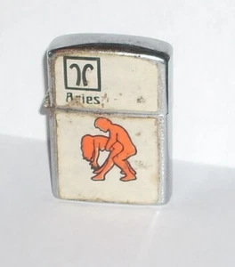 Vintage Wind proof Cigarette Lighter Japan ARIES Man Woman Nude - Picture 1 of 5