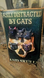 Plart / prototype "Cats & Skull" in 3-D by Angry Bob Poster size 11x17 #617 New - Picture 1 of 5