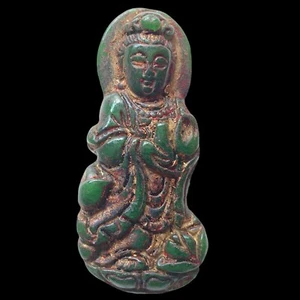 Phra Guanyin Bodhisattva Jade Antiguo Amuleto Buda Buen trabajo finanzas amor salud11 - Imagen 1 de 8