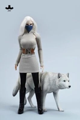 JXK 1/6 普通灰狼模型动物人偶收藏玩具装饰 — 第 1/4 张图片
