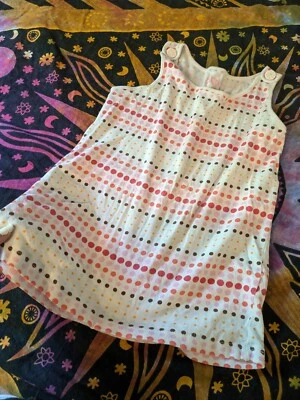 Girls Large 10/12 Circo White Wire Strap Polka Dot Pattern Cute Button Tank Top  - Image 1 of 4