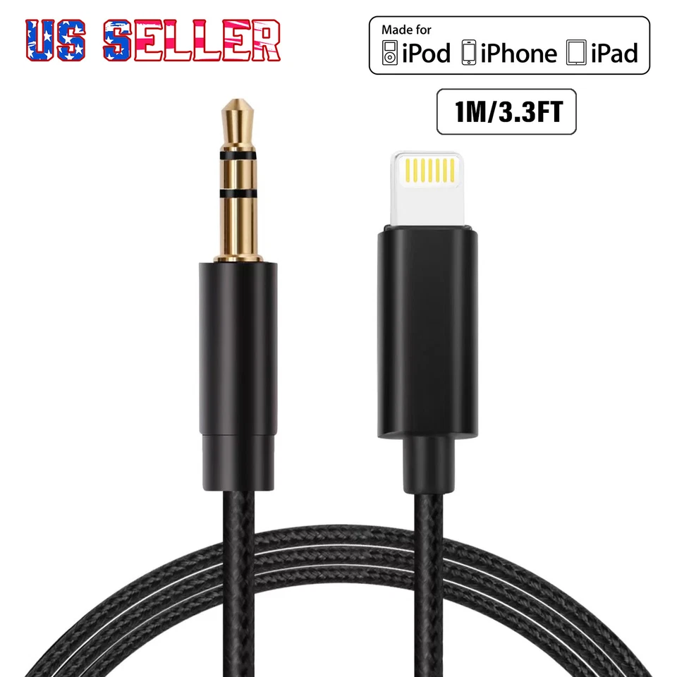 iPhone to 3.5 Aux Audio Cable Headphone Jack Adapter For iPhone 14 13 12 11 XS X