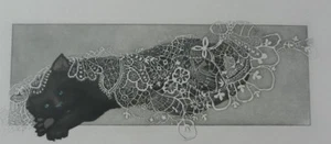 Beki Killorin Pepper’s Lace black cat etching hand colored signed numbered 1985 - Picture 1 of 12