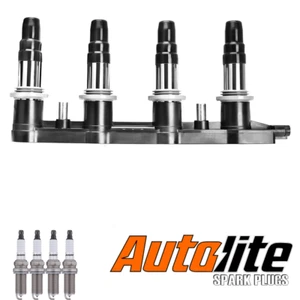 Ignition Coil & 4x Autolite Spark Plug For Chevrolet Cruze Sonic 1.8L L4 UF620 - Picture 1 of 6