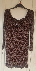 NEXT braun/beige Kleid gemustert Größe 12 brandneu mit Etikett - Bild 1 von 4