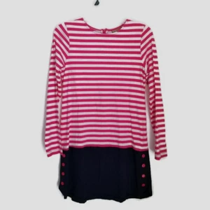 Florence Eiseman Studio 342 Dress Girls 16 Pink White Striped Navy Blue - Picture 1 of 12