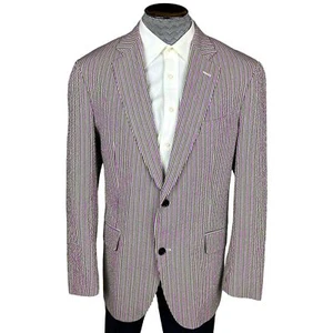 Etro Seersucker Jacket Blazer Multicolour Stripes L - Picture 1 of 9