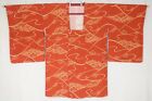 Vintage Plum Blossom Pattern Michiyuki Kimono Jacket on pure silk Red fabric