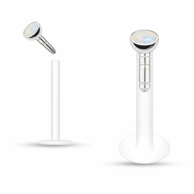 3pc Opalite Acrylic Labret Retainer Monroe Lip Tragus Ear Stud Piercing 6mm-12mm Foto 1 de 4