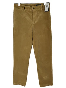 NWT Polo Ralph Lauren Boys Sz 18 Dark Beige Tan Corduroy Pants Uniform - Picture 1 of 10