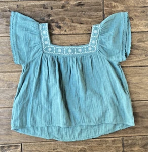 Old Navy Girls Large (10-12 )Flutter Sleeve Swing Top Embroidered 100% Cotton - Picture 1 of 7