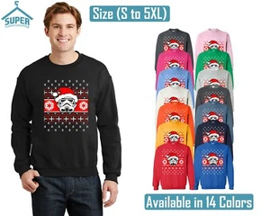 STORMTROOPER Santa CREWNECK Sweatshirt Funny Ugly Christmas Sweater Crewneck - Picture 1 of 18